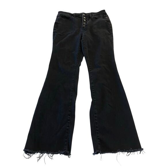 Judy Blue‎ Boot Cut Black Jeans with Raw Hem Size 11 /30 - Picture 1 of 11